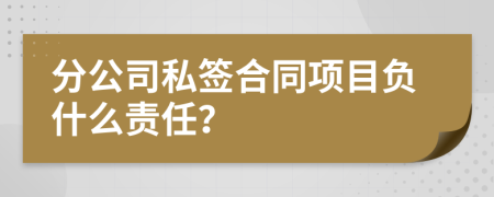 分公司私签合同项目负什么责任？