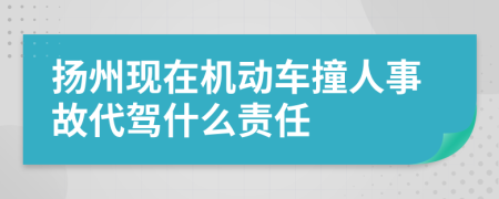 扬州现在机动车撞人事故代驾什么责任