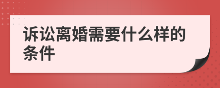 诉讼离婚需要什么样的条件