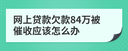 网上贷款欠款84万被催收应该怎么办