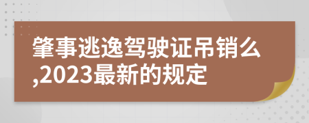 肇事逃逸驾驶证吊销么,2023最新的规定