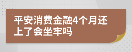 平安消费金融4个月还上了会坐牢吗