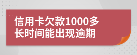 信用卡欠款1000多长时间能出现逾期