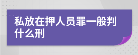 私放在押人员罪一般判什么刑