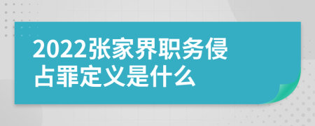 2022张家界职务侵占罪定义是什么