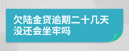 欠陆金贷逾期二十几天没还会坐牢吗