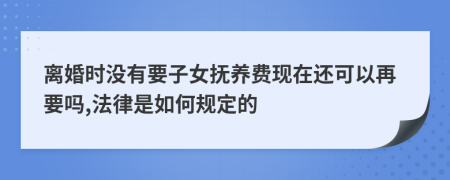 离婚时没有要子女抚养费现在还可以再要吗,法律是如何规定的