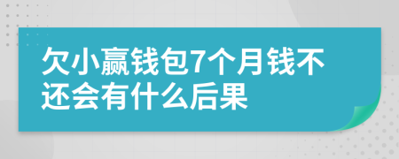 欠小赢钱包7个月钱不还会有什么后果