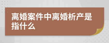 离婚案件中离婚析产是指什么