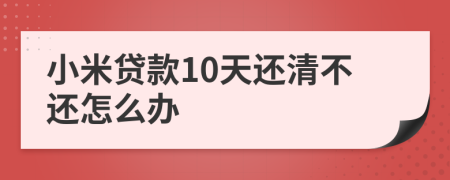 小米贷款10天还清不还怎么办
