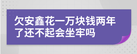 欠安鑫花一万块钱两年了还不起会坐牢吗
