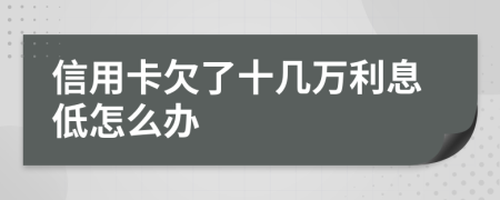 信用卡欠了十几万利息低怎么办