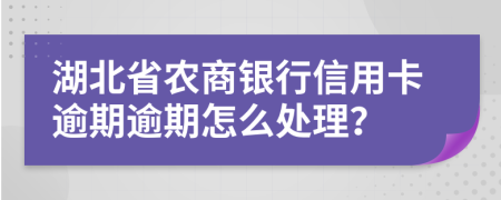 湖北省农商银行信用卡逾期逾期怎么处理？