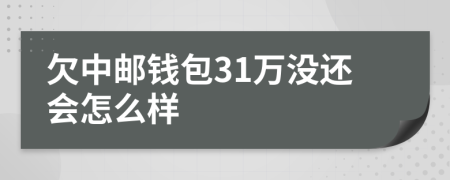 欠中邮钱包31万没还会怎么样