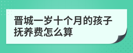 晋城一岁十个月的孩子抚养费怎么算