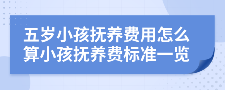 五岁小孩抚养费用怎么算小孩抚养费标准一览