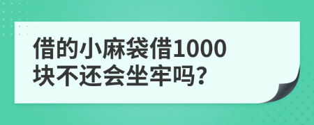 借的小麻袋借1000块不还会坐牢吗？