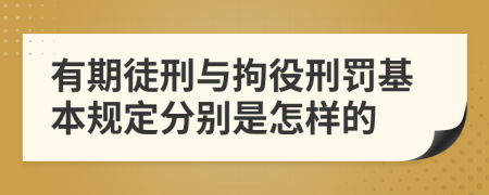 有期徒刑与拘役刑罚基本规定分别是怎样的