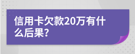 信用卡欠款20万有什么后果？