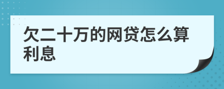 欠二十万的网贷怎么算利息