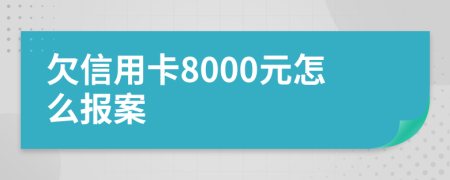 欠信用卡8000元怎么报案