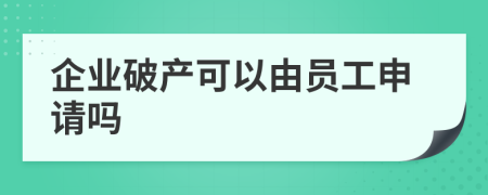 企业破产可以由员工申请吗