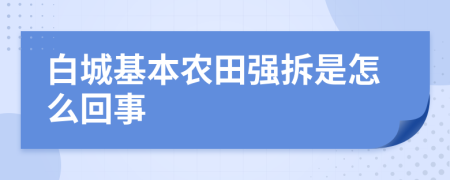 白城基本农田强拆是怎么回事