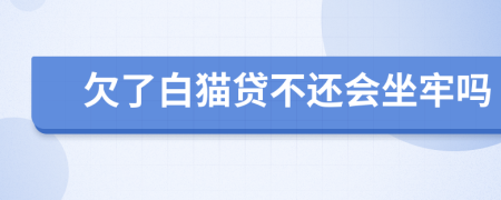 欠了白猫贷不还会坐牢吗