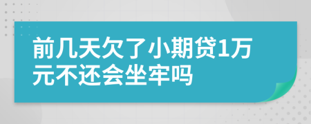 前几天欠了小期贷1万元不还会坐牢吗