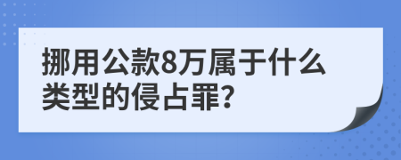 挪用公款8万属于什么类型的侵占罪？