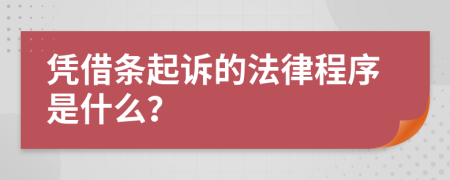 凭借条起诉的法律程序是什么？