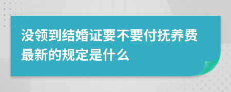 没领到结婚证要不要付抚养费最新的规定是什么
