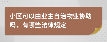 小区可以由业主自治物业协助吗，有哪些法律规定