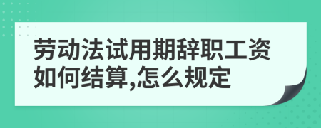 劳动法试用期辞职工资如何结算,怎么规定