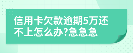 信用卡欠款逾期5万还不上怎么办?急急急