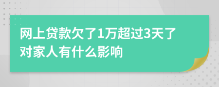 网上贷款欠了1万超过3天了对家人有什么影响