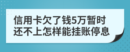 信用卡欠了钱5万暂时还不上怎样能挂账停息