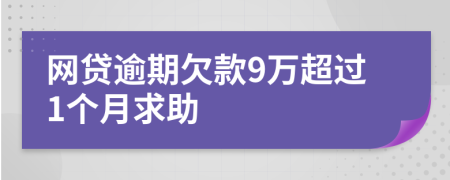 网贷逾期欠款9万超过1个月求助