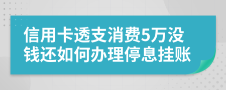 信用卡透支消费5万没钱还如何办理停息挂账