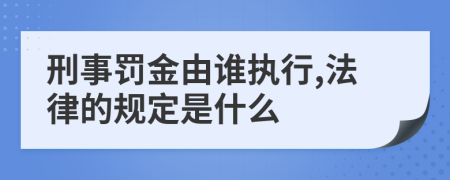 刑事罚金由谁执行,法律的规定是什么