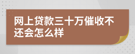 网上贷款三十万催收不还会怎么样