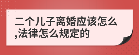 二个儿子离婚应该怎么,法律怎么规定的