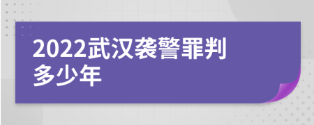 2022武汉袭警罪判多少年