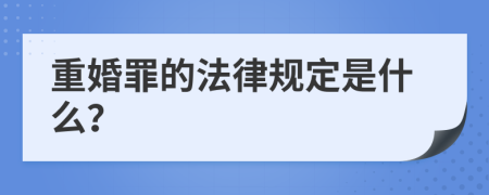 重婚罪的法律规定是什么？