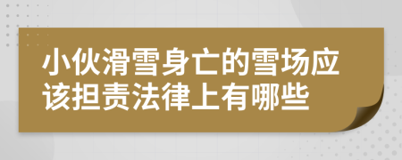 小伙滑雪身亡的雪场应该担责法律上有哪些