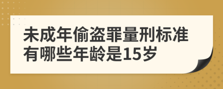 未成年偷盗罪量刑标准有哪些年龄是15岁