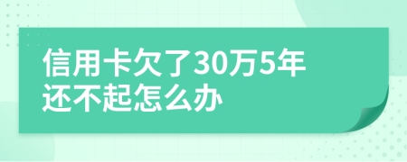 信用卡欠了30万5年还不起怎么办
