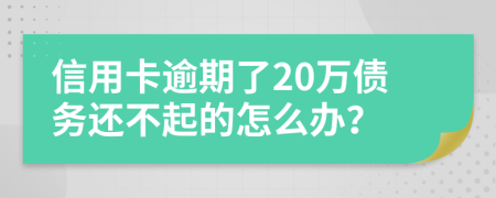 信用卡逾期了20万债务还不起的怎么办？