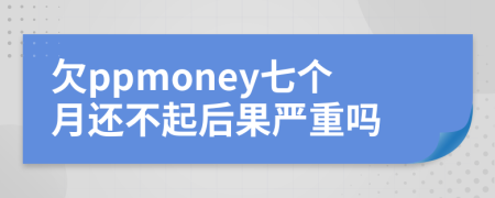 欠ppmoney七个月还不起后果严重吗