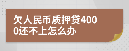 欠人民币质押贷4000还不上怎么办
